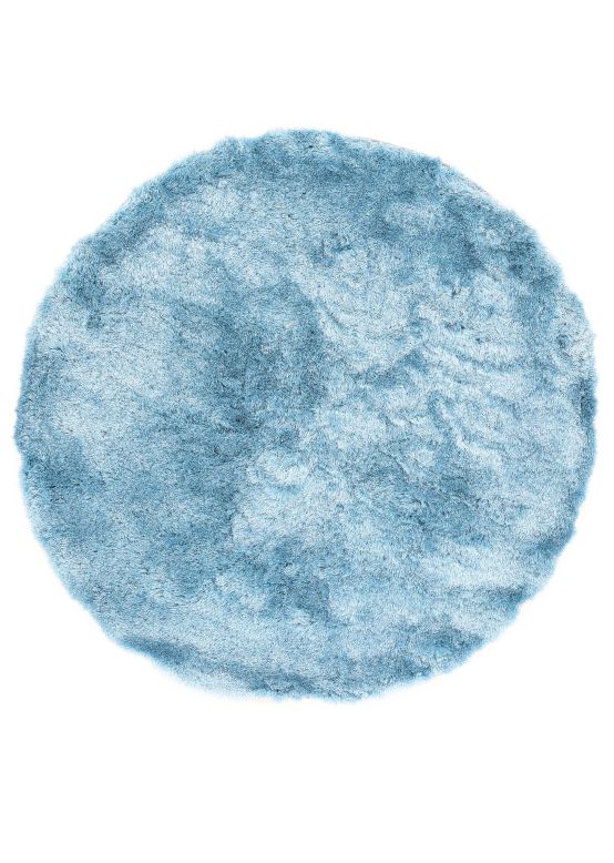 Tappeto a pelo lungo Breeze rotondo Blu chiaro