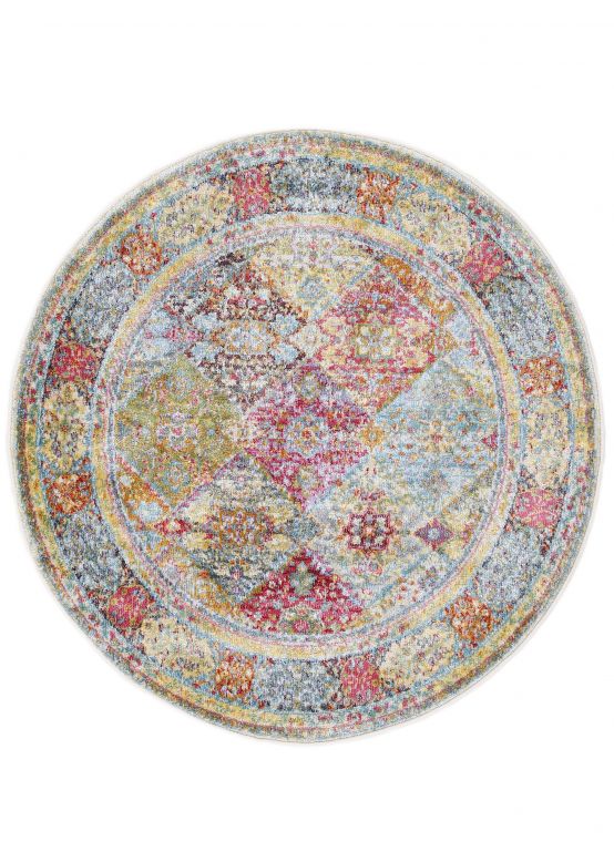 Tappeto Vintage Harleen rotondo Multicolor