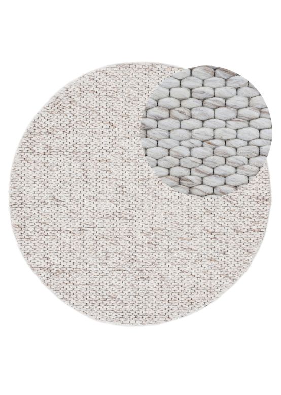 Tappeto di lana Sina rotondo Beige