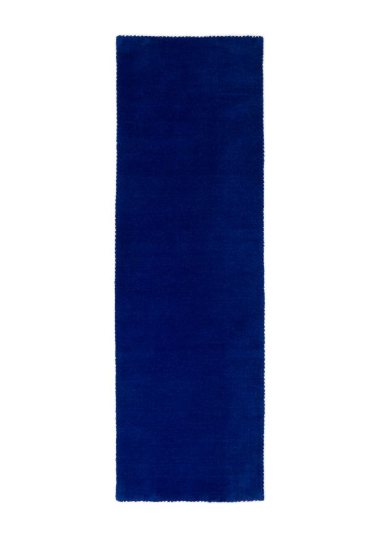 Tappeto di lana Gabbeh Uni passatoia Blu