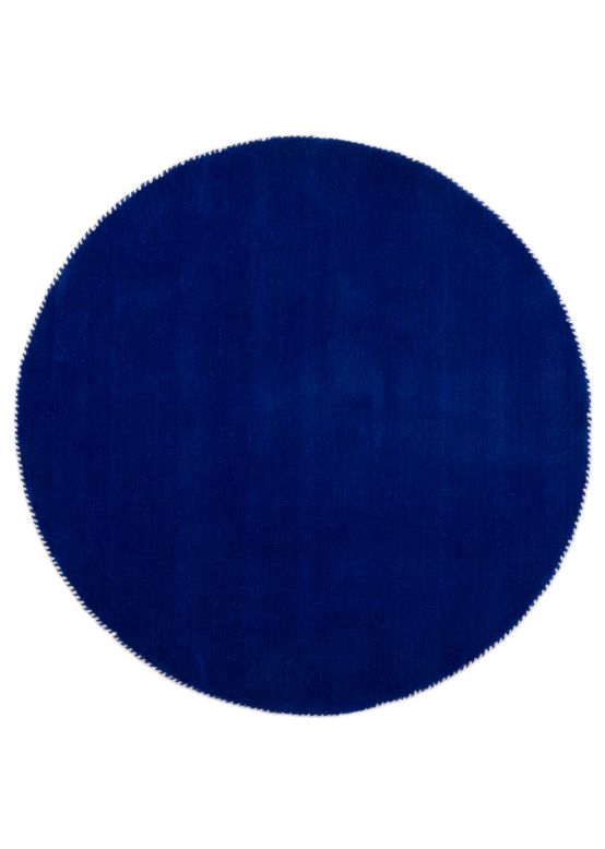Tappeto di lana Gabbeh Uni rotondo Blu