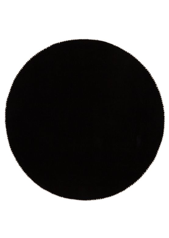 Tappeto di lana Gabbeh Uni rotondo Nero