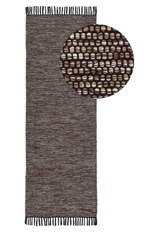 Tappeto a tessitura Kilim Nadi passatoia Grigio