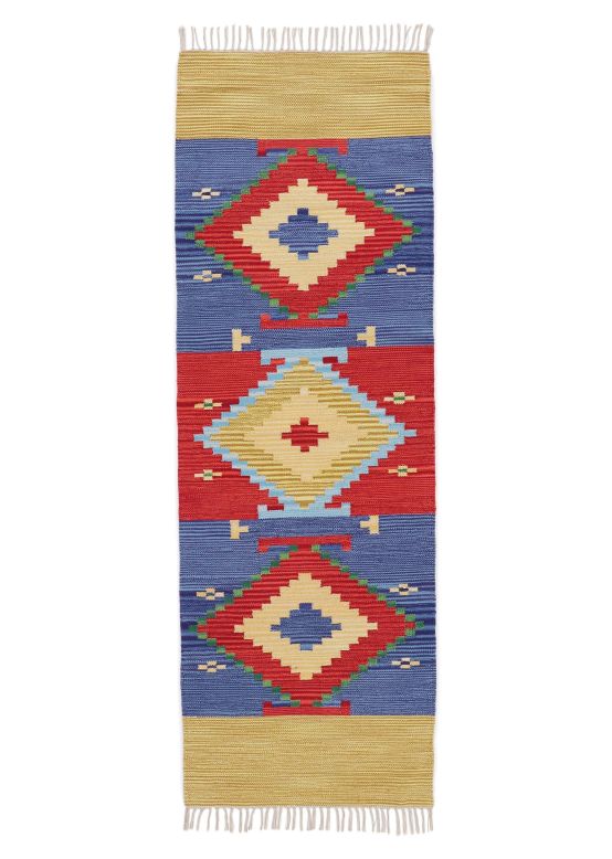 Tappeto a tessitura Kilim Svea passatoia Multicolor