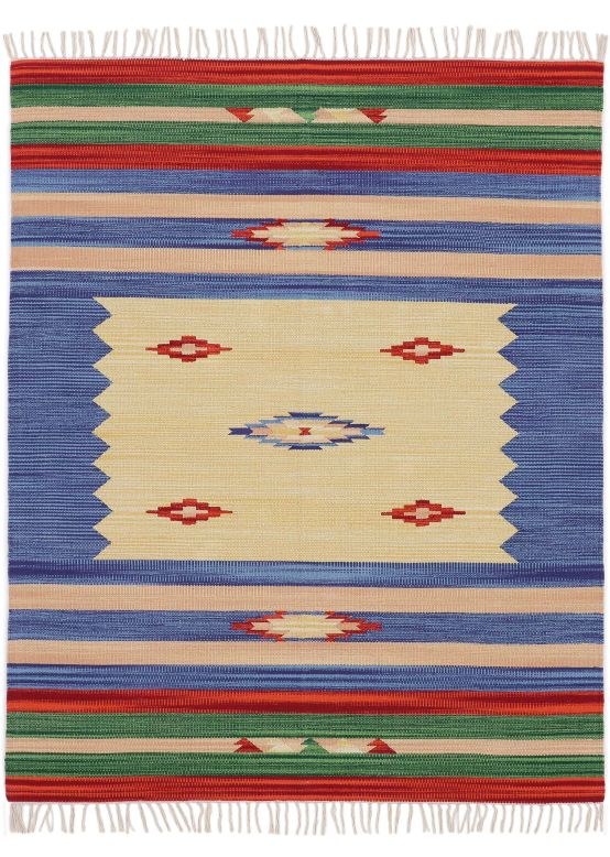 Tappeto a tessitura Kilim Mira Blu