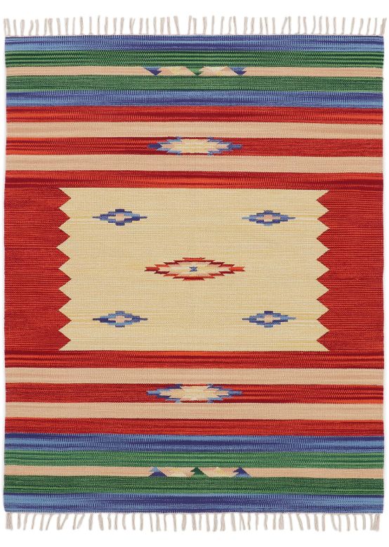 Tappeto a tessitura Kilim Mira Rosso