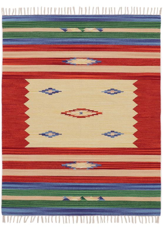 Tappeto a tessitura Kilim Mira Rosso