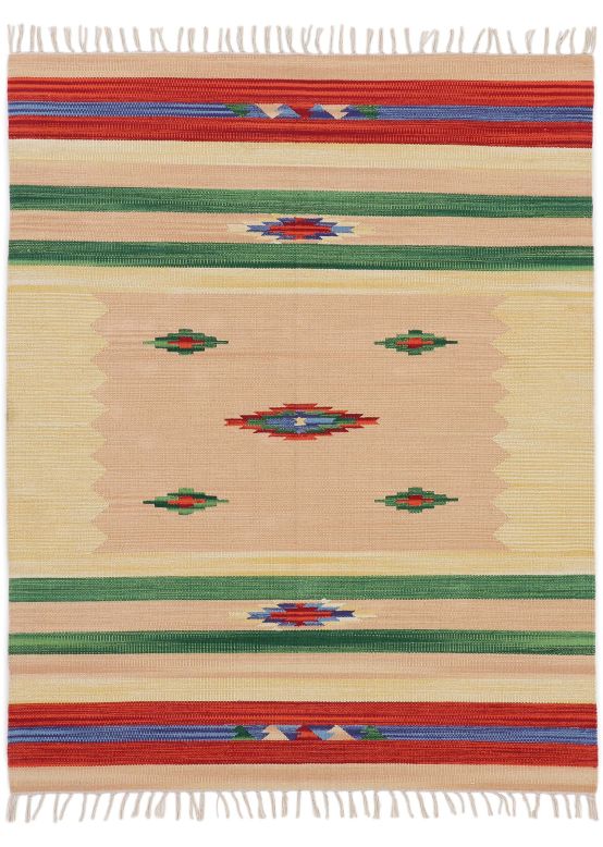 Tappeto a tessitura Kilim Mira Beige