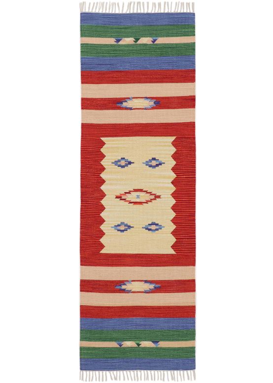 Tappeto a tessitura Kilim Mira passatoia Rosso