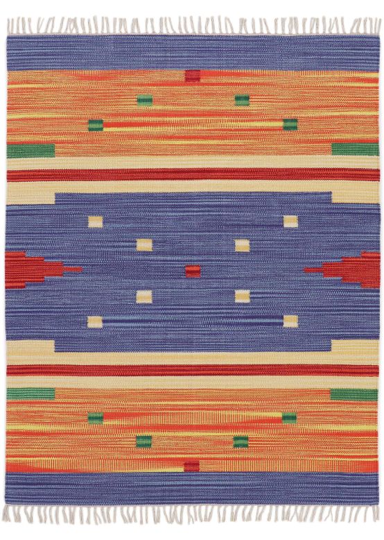 Tappeto a tessitura Kilim Amar Blu