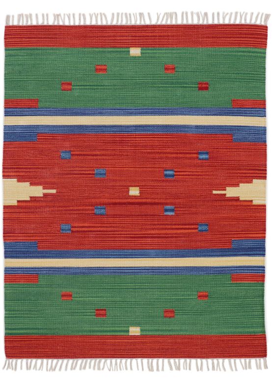 Tappeto a tessitura Kilim Amar Rosso