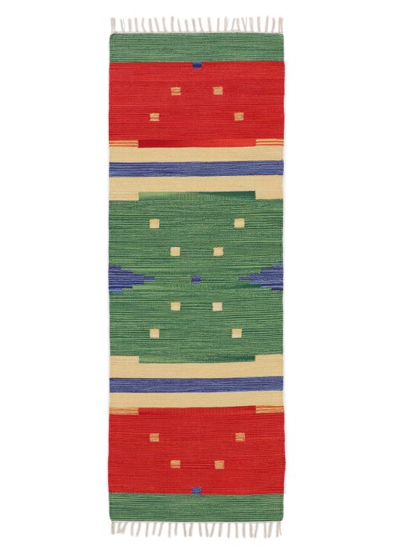 Tappeto a tessitura Kilim Amar passatoia Verde