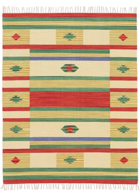 Tappeto a tessitura Kilim Mirza Giallo
