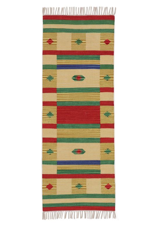 Tappeto a tessitura Kilim Mirza passatoia Giallo