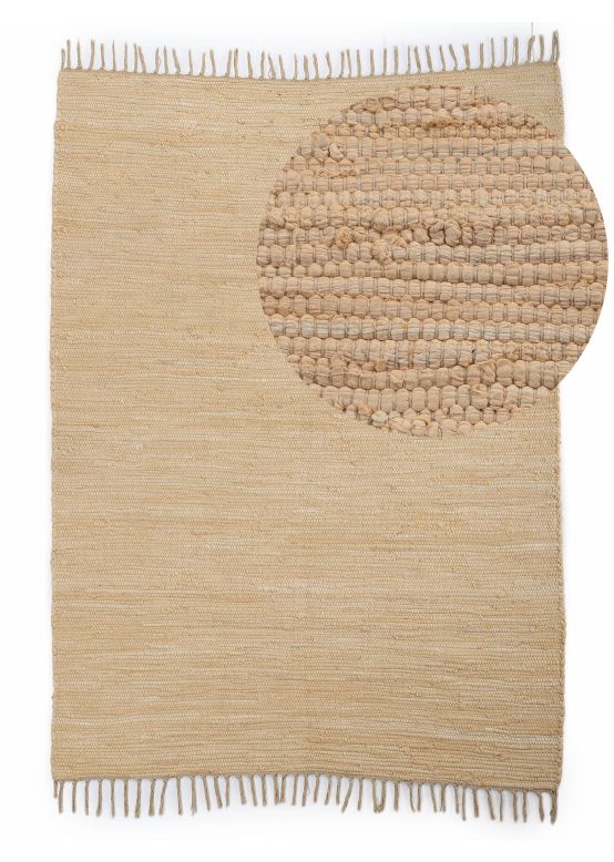 Tappeto a tessitura Kilim Chindi Uni Beige