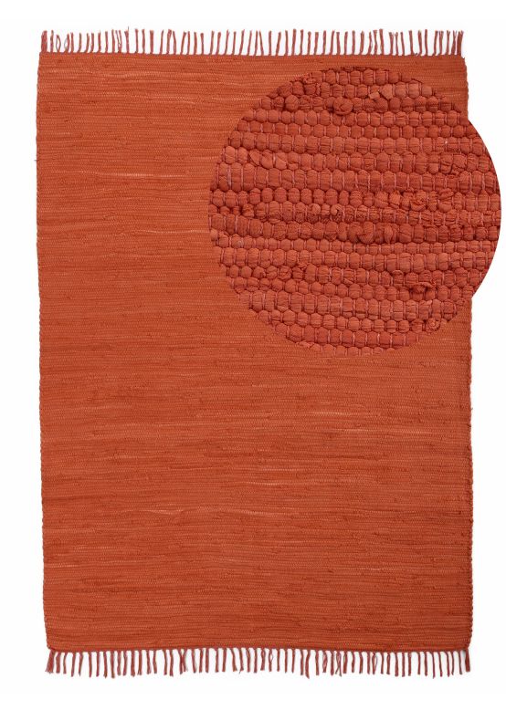 Tappeto a tessitura Kilim Chindi Uni Orange