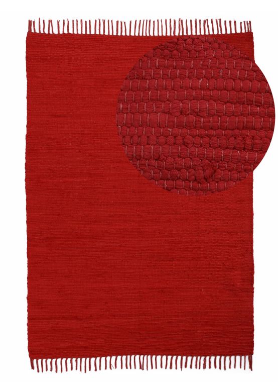 Tappeto a tessitura Kilim Chindi Uni Rot